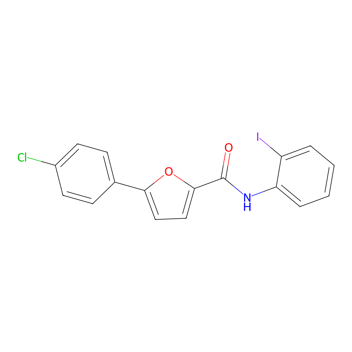 5-(4-chlorophenyl)-N-(2-iodophenyl)furan-2-carboxamide molecular structure, CAS 431977-64-9