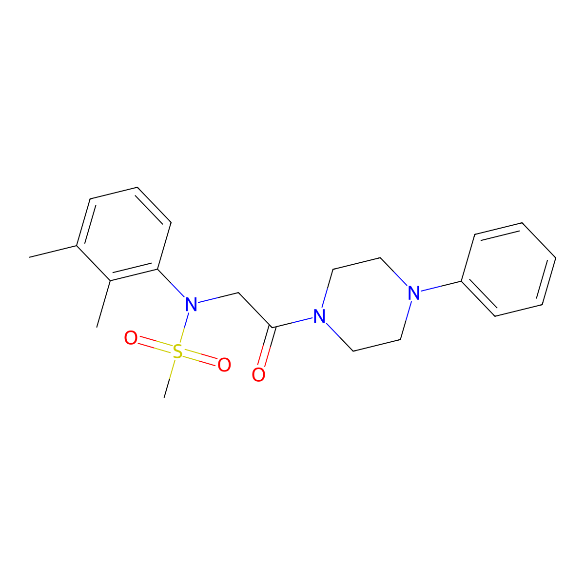 N-(2,3-dimethylphenyl)-N-[2-oxo-2-(4-phenylpiperazin-1-yl)ethyl]methanesulfonamide molecular structure, CAS 431977-78-5