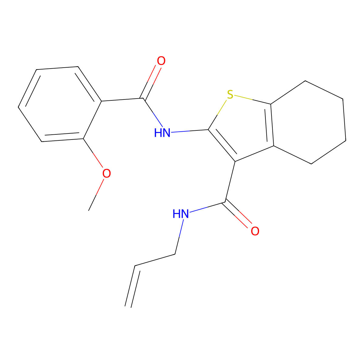 2-[(2-methoxybenzoyl)amino]-N-prop-2-enyl-4,5,6,7-tetrahydro-1-benzothiophene-3-carboxamide molecular structure, CAS 431977-81-0
