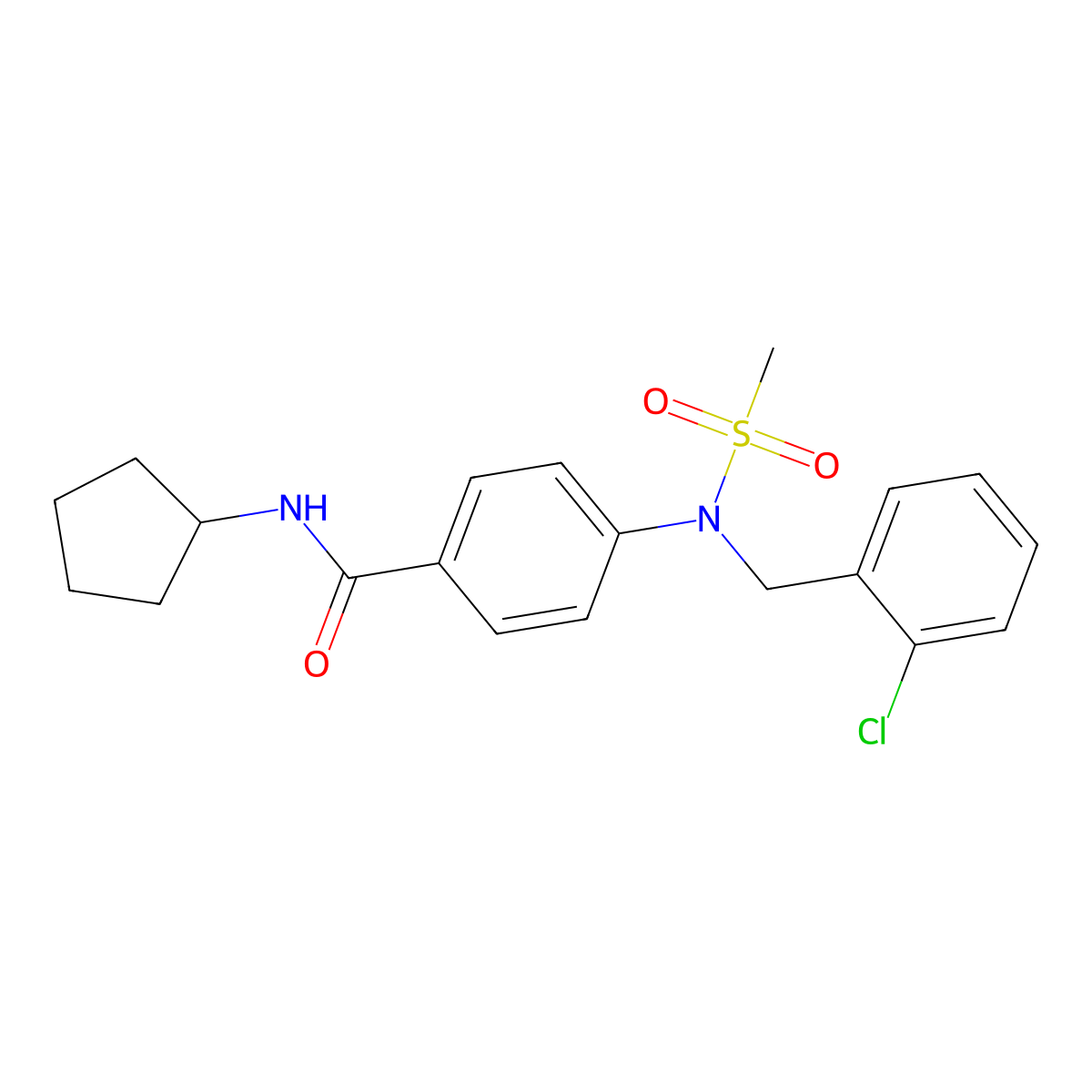 4-[(2-chlorobenzyl)(methylsulfonyl)amino]-N-cyclopentylbenzamide molecular structure, CAS 431977-94-5