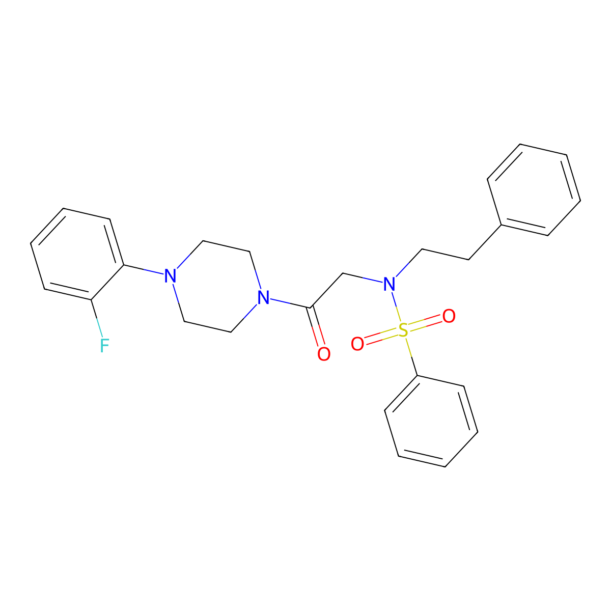 N-{2-[4-(2-fluorophenyl)piperazin-1-yl]-2-oxoethyl}-N-(2-phenylethyl)benzenesulfonamide molecular structure, CAS 431977-96-7