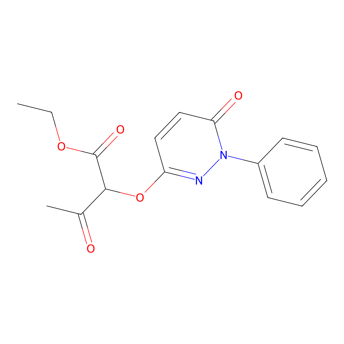 Ethyl 3-oxo-2-(6-oxo-1-phenylpyridazin-3-yl)oxybutanoate molecular structure, CAS 431978-03-9