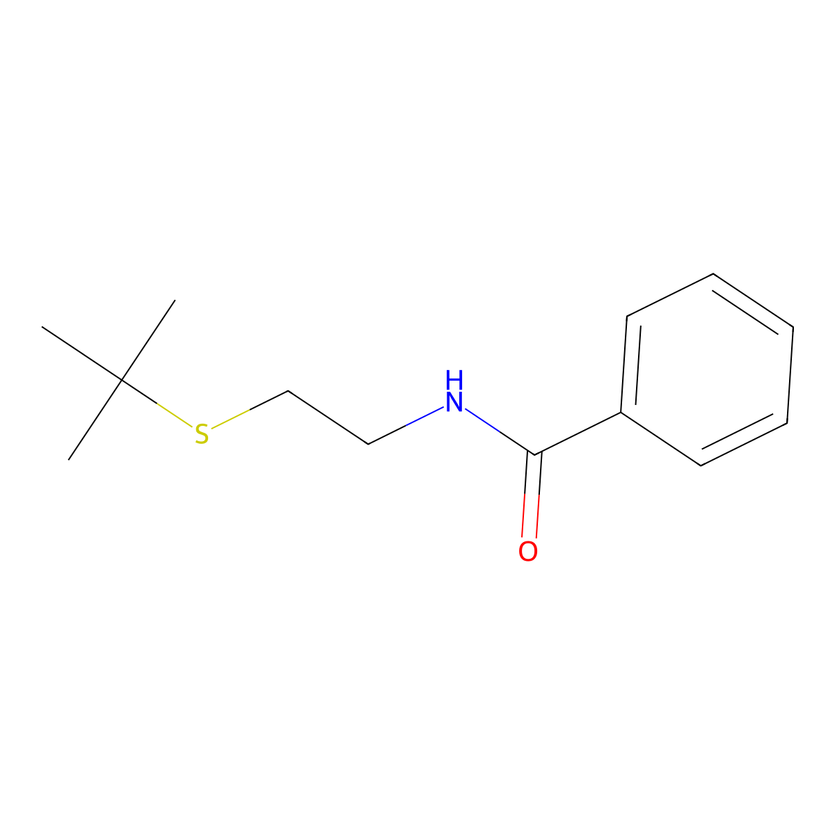 N-(2-tert-butylsulfanylethyl)benzamide molecular structure, CAS 431978-10-8