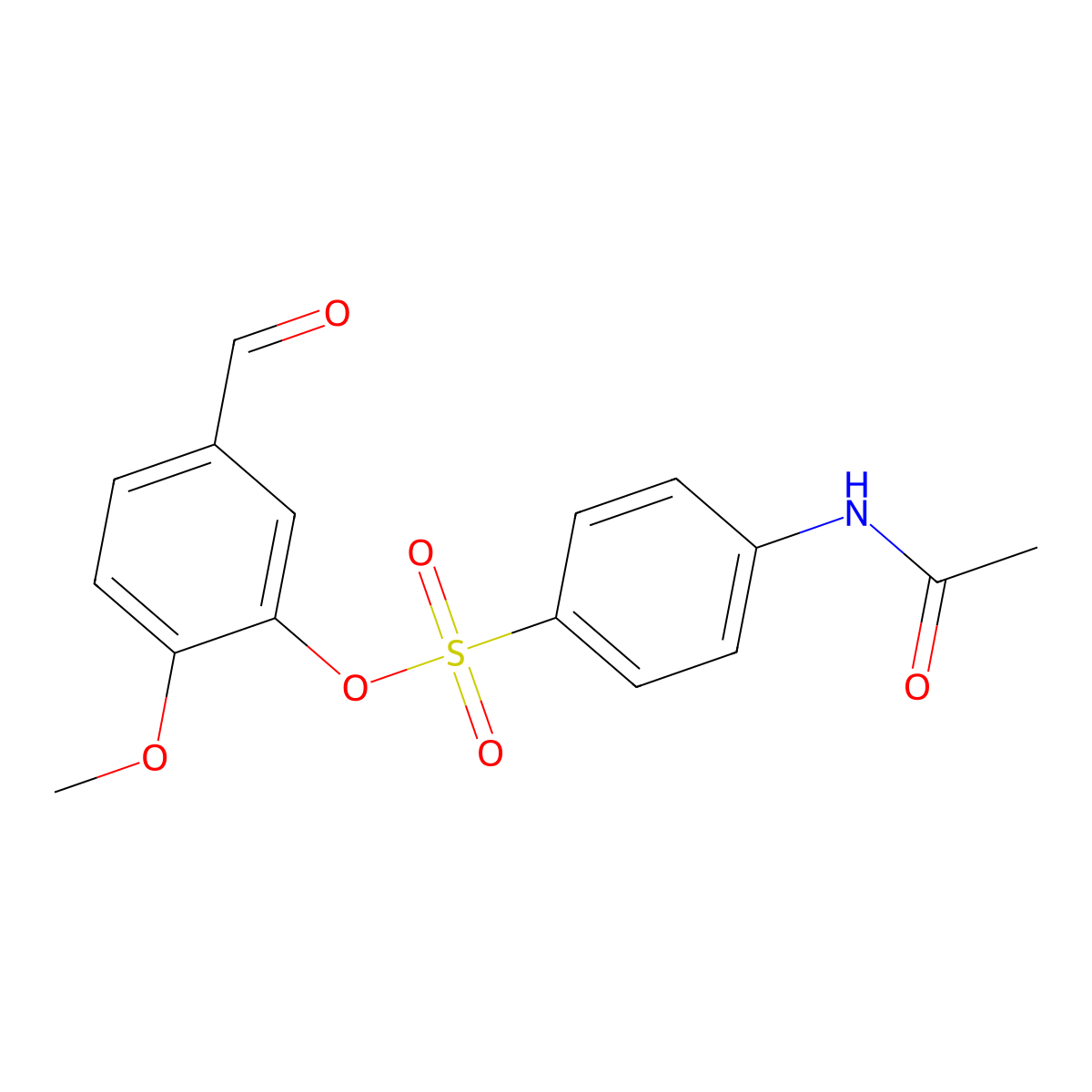 5-Formyl-2-methoxyphenyl 4-(acetylamino)benzenesulfonate molecular structure, CAS 431978-44-8