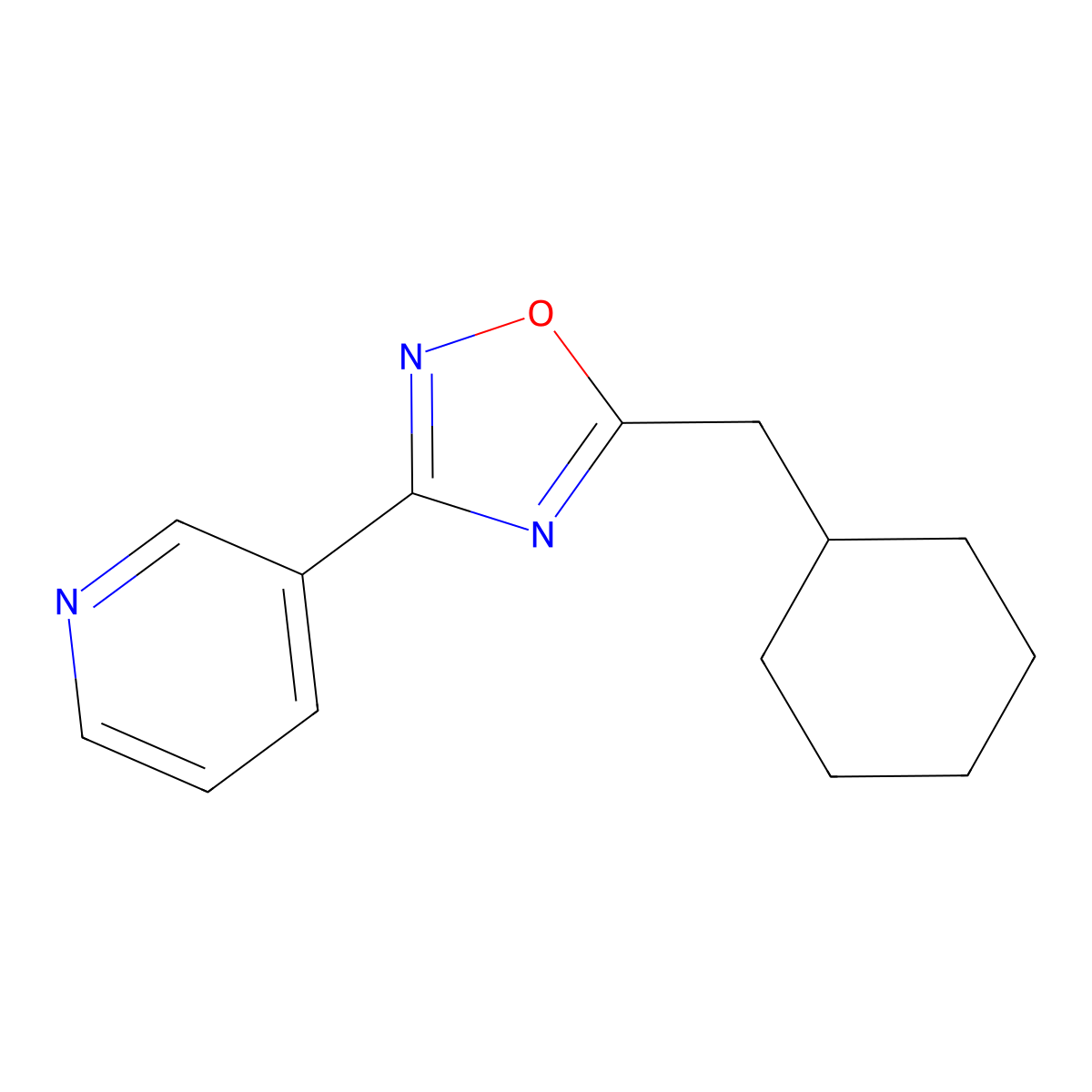 5-(Cyclohexylmethyl)-3-pyridin-3-yl-1,2,4-oxadiazole molecular structure, CAS 431978-54-0