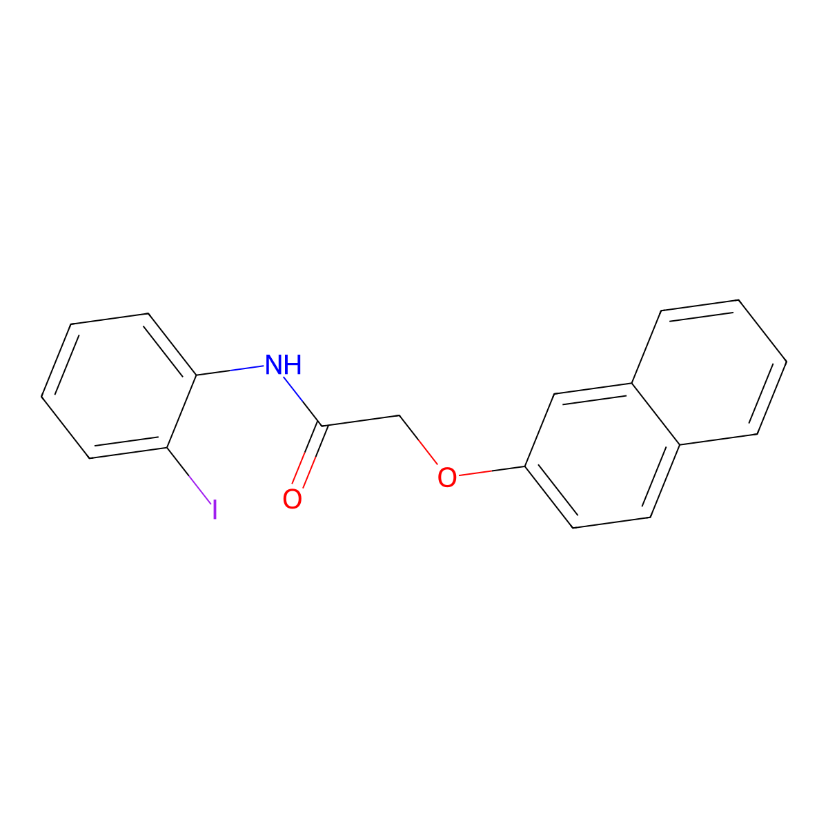 N-(2-iodophenyl)-2-naphthalen-2-yloxyacetamide molecular structure, CAS 431978-69-7