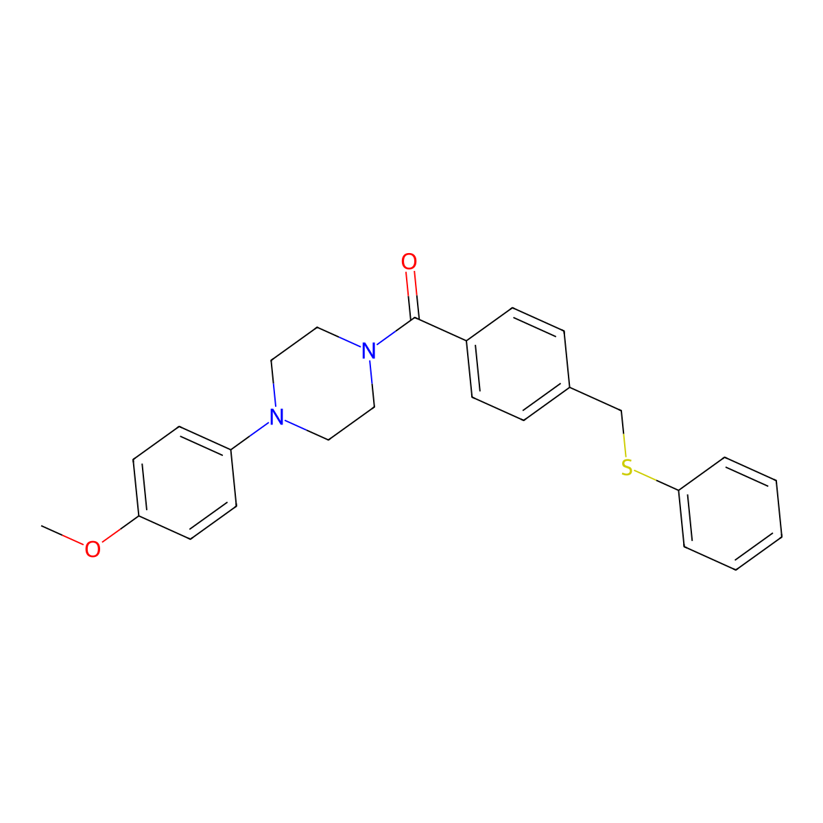 [4-(4-Methoxyphenyl)piperazin-1-yl]-[4-(phenylsulfanylmethyl)phenyl]methanone molecular structure, CAS 431978-71-1