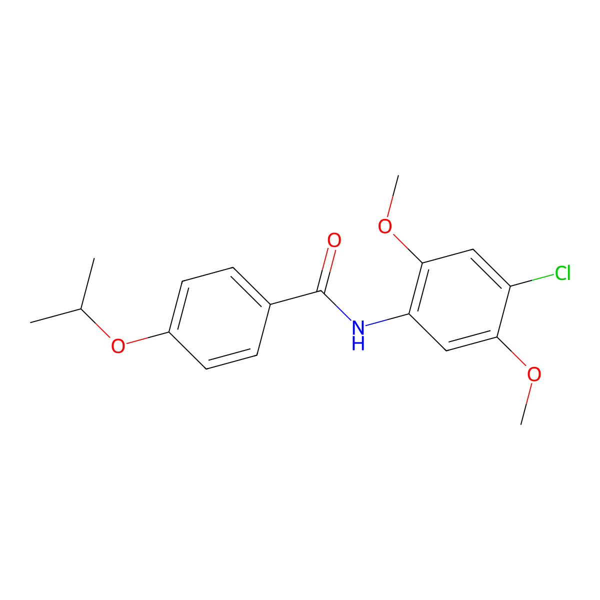 N-(4-chloro-2,5-dimethoxyphenyl)-4-(propan-2-yloxy)benzamide molecular structure, CAS 431978-86-8
