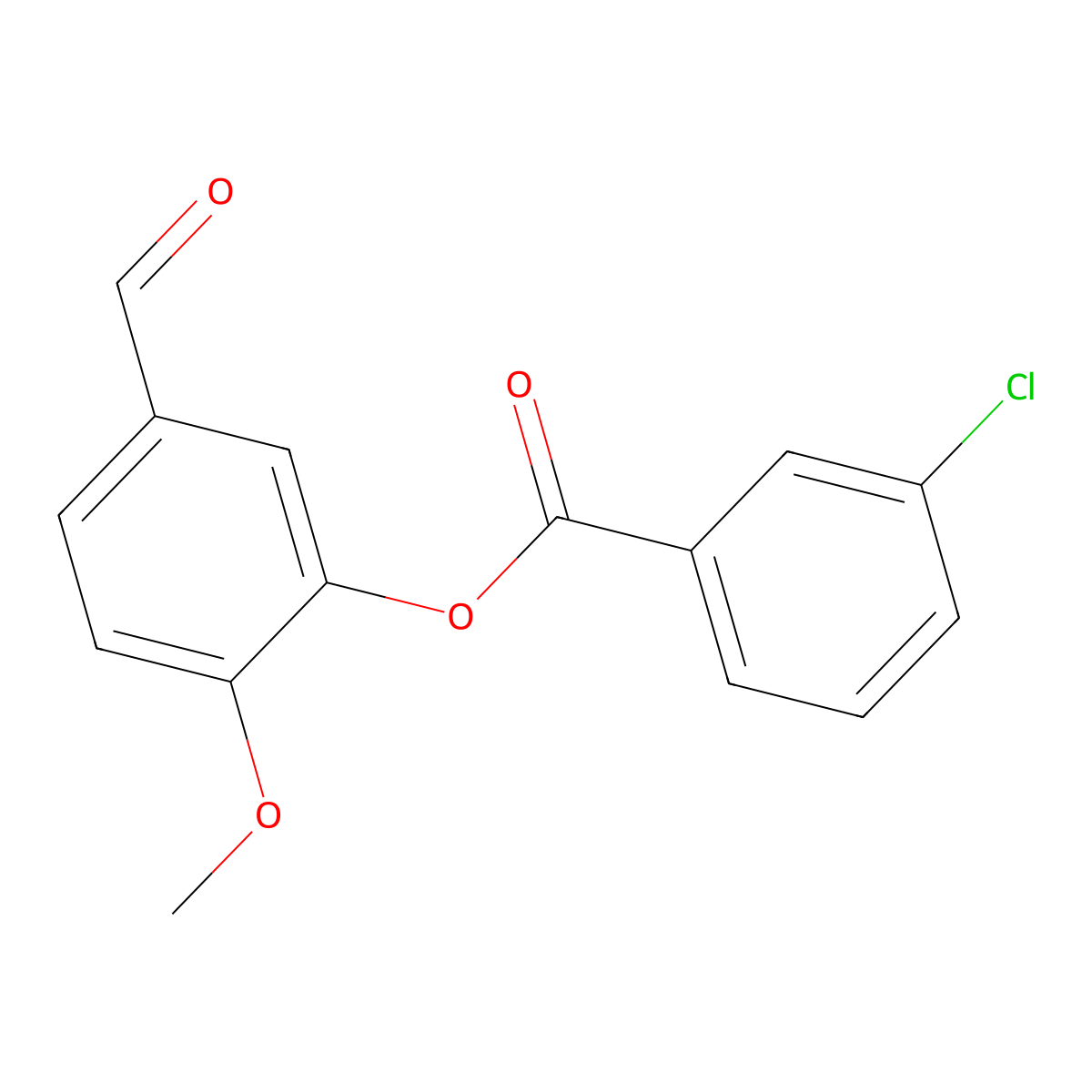 5-Formyl-2-methoxyphenyl 3-chlorobenzoate molecular structure, CAS 431978-87-9