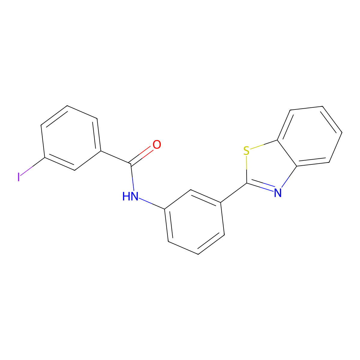 N-[3-(1,3-benzothiazol-2-yl)phenyl]-3-iodobenzamide molecular structure, CAS 431978-92-6