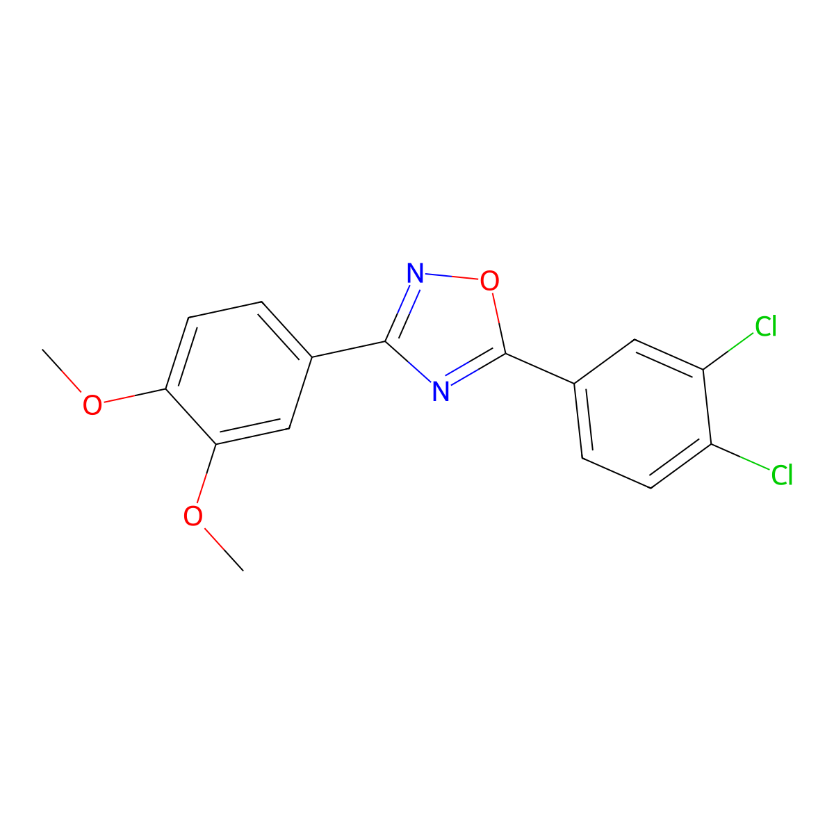 5-(3,4-Dichlorophenyl)-3-(3,4-dimethoxyphenyl)-1,2,4-oxadiazole molecular structure, CAS 431978-97-1