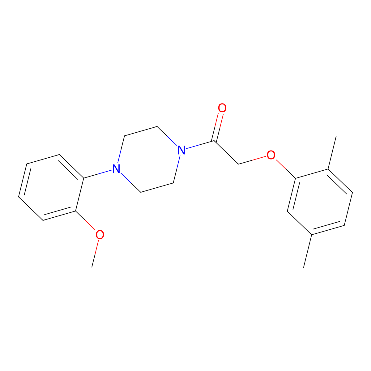 2-(2,5-Dimethylphenoxy)-1-[4-(2-methoxyphenyl)piperazin-1-yl]ethanone molecular structure, CAS 431979-10-1