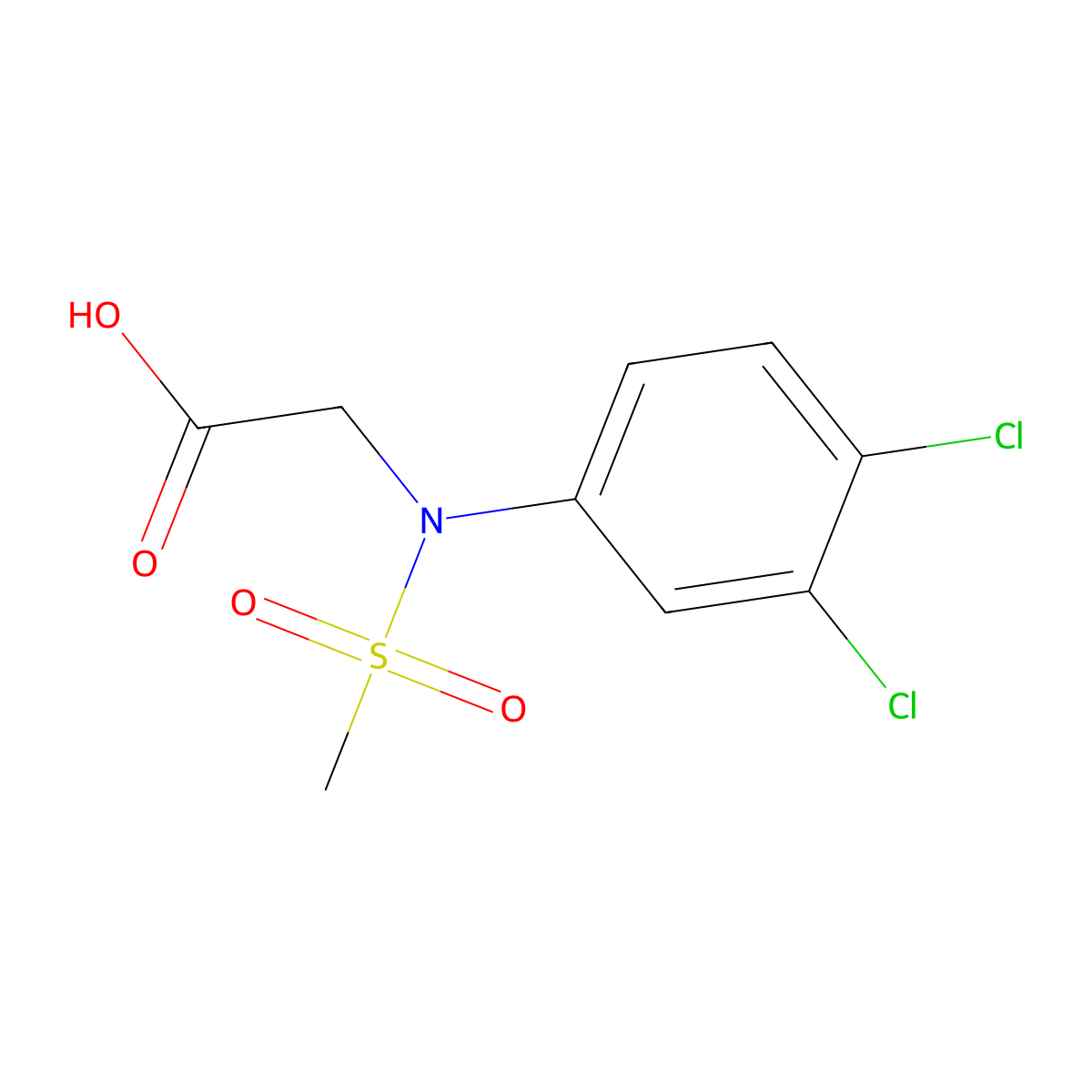 N-(3,4-Dichlorophenyl)-N-(methylsulfonyl)glycine molecular structure, CAS 431979-36-1