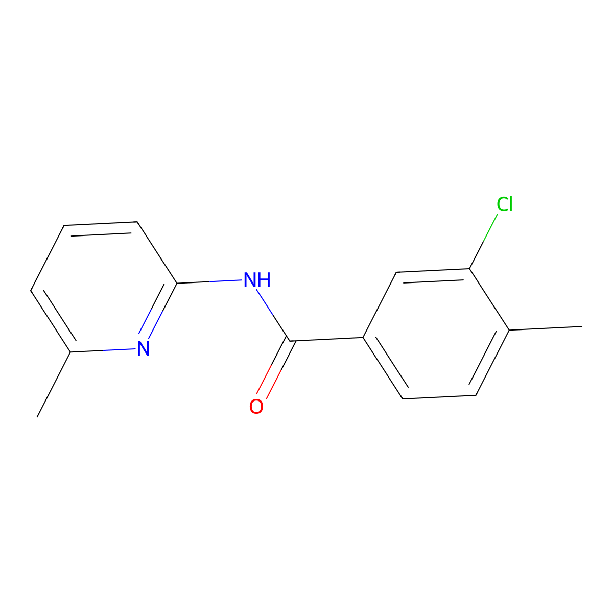 3-chloro-4-methyl-N-(6-methylpyridin-2-yl)benzamide molecular structure, CAS 431979-41-8