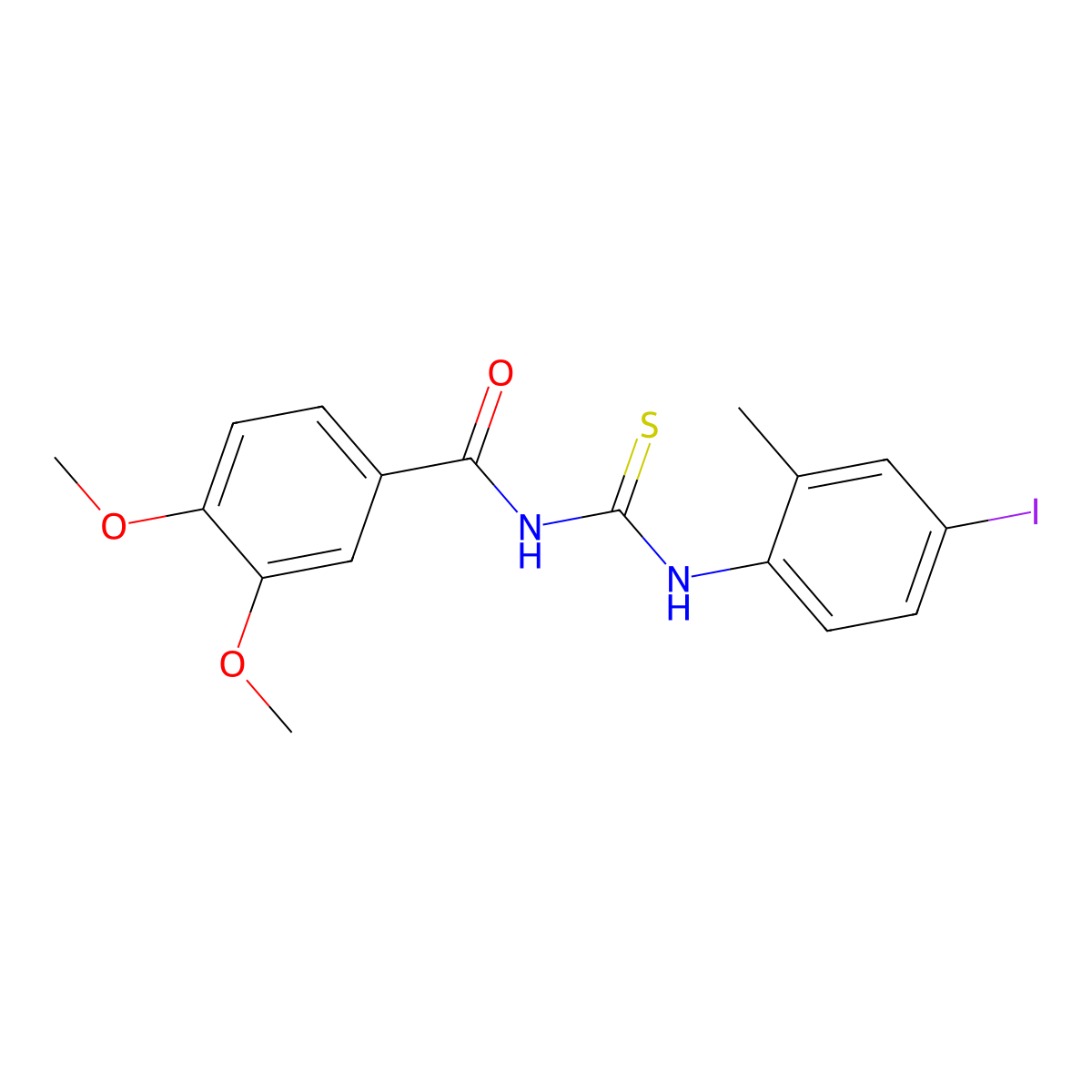 N-[(4-iodo-2-methylphenyl)carbamothioyl]-3,4-dimethoxybenzamide molecular structure, CAS 431979-50-9