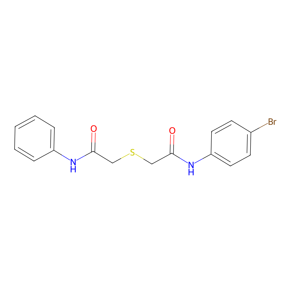 2-[2-(4-bromoanilino)-2-oxoethyl]sulfanyl-N-phenylacetamide molecular structure, CAS 431979-60-1
