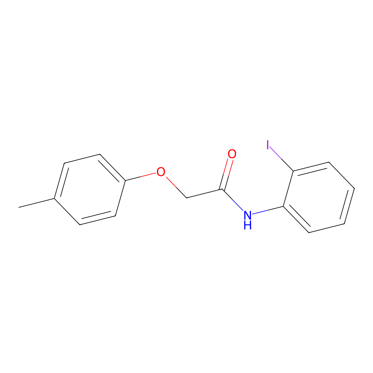 N-(2-iodophenyl)-2-(4-methylphenoxy)acetamide molecular structure, CAS 431979-77-0