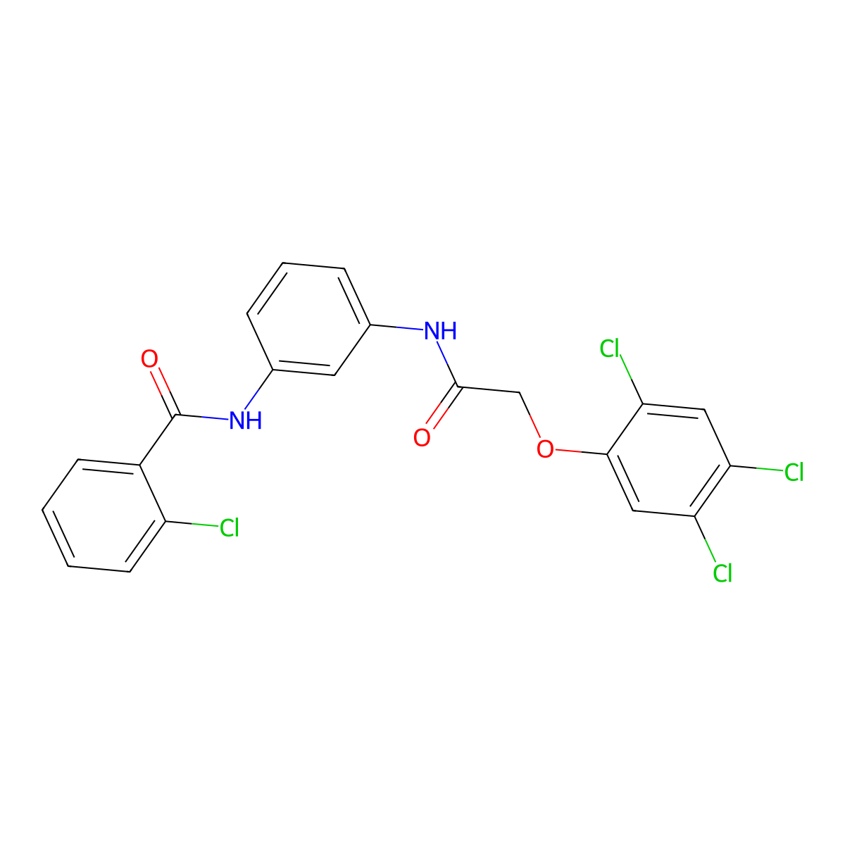 2-chloro-N-(3-{[(2,4,5-trichlorophenoxy)acetyl]amino}phenyl)benzamide molecular structure, CAS 431979-79-2