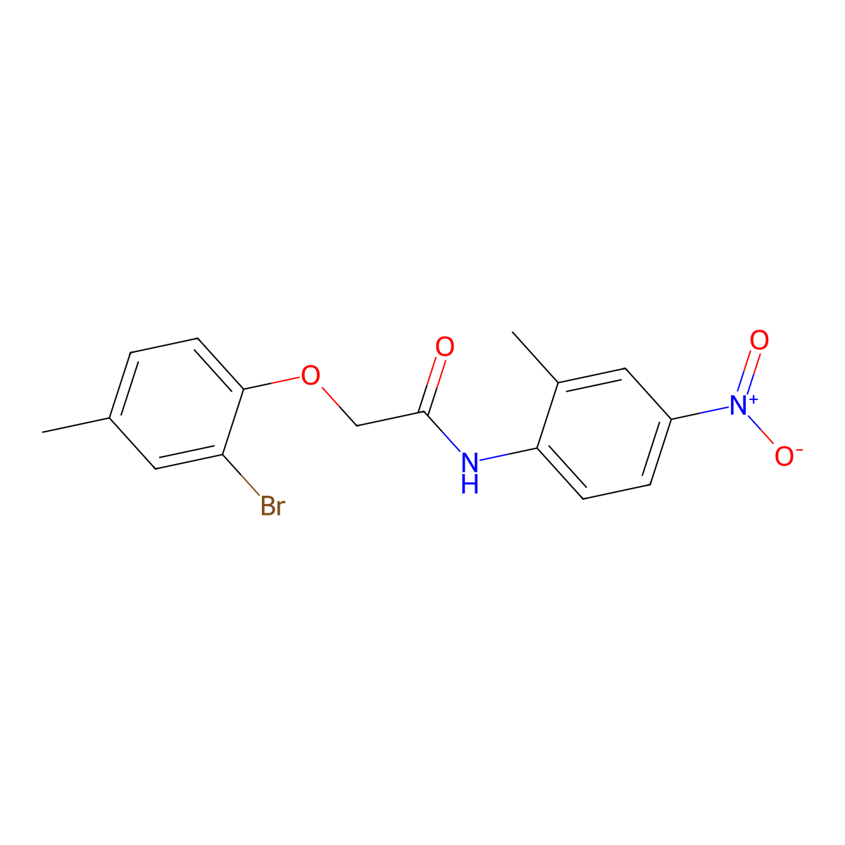 2-(2-bromo-4-methylphenoxy)-N-(2-methyl-4-nitrophenyl)acetamide molecular structure, CAS 431979-83-8