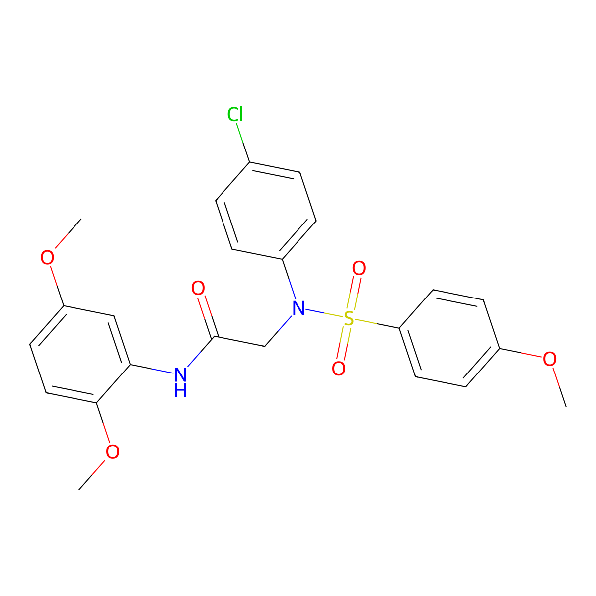 2-(4-chloro-N-(4-methoxyphenyl)sulfonylanilino)-N-(2,5-dimethoxyphenyl)acetamide molecular structure, CAS 431979-90-7