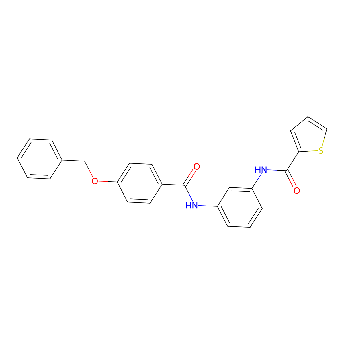 N-[3-[(4-phenylmethoxybenzoyl)amino]phenyl]thiophene-2-carboxamide molecular structure, CAS 431979-96-3