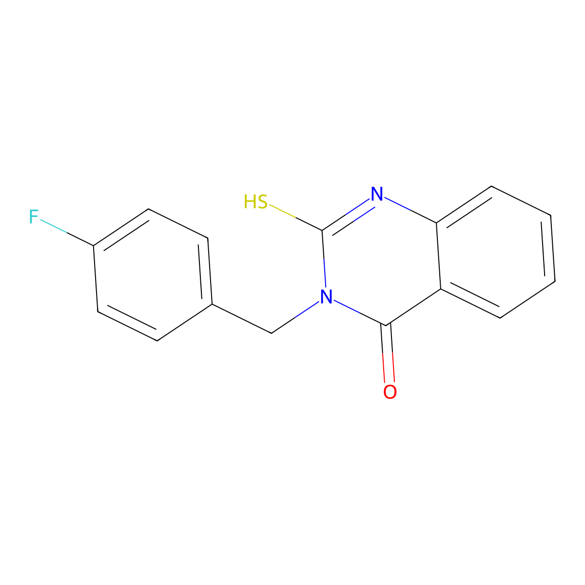 3-[(4-Fluorophenyl)methyl]-2-sulfanyl-3,4-dihydroquinazolin-4-one molecular structure, CAS 431980-10-8