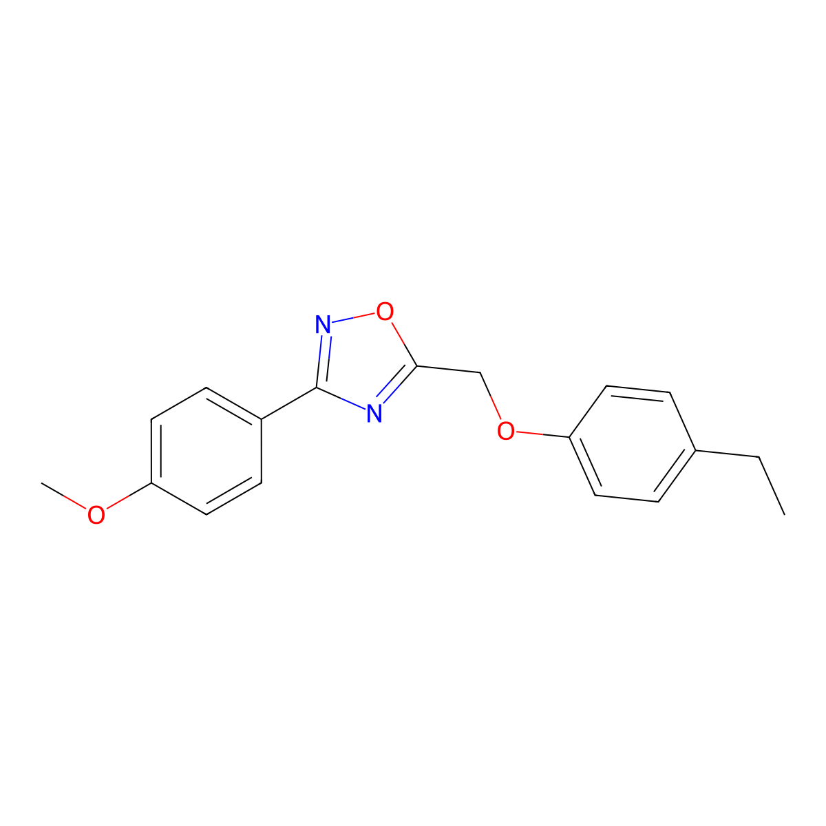 5-[(4-Ethylphenoxy)methyl]-3-(4-methoxyphenyl)-1,2,4-oxadiazole molecular structure, CAS 431980-11-9