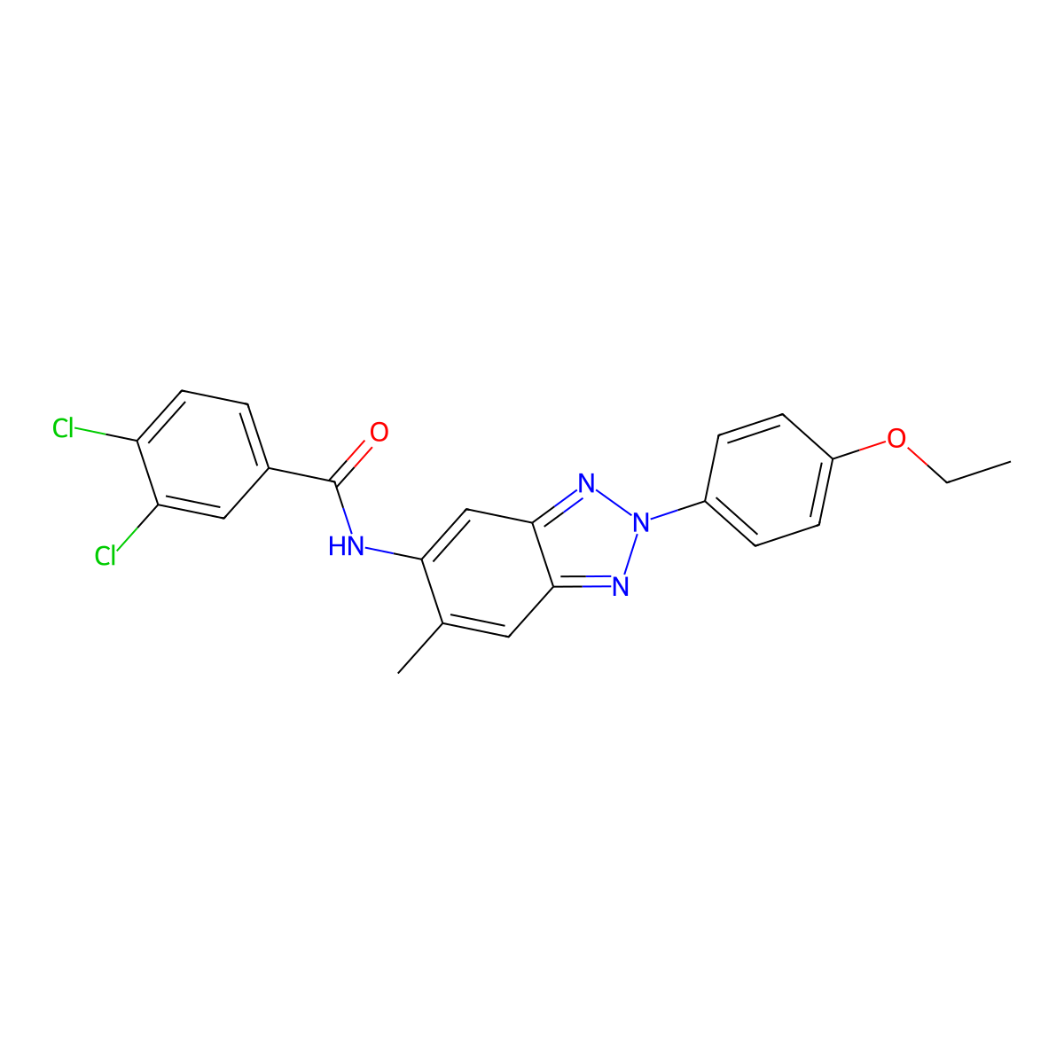 3,4-dichloro-N-[2-(4-ethoxyphenyl)-6-methylbenzotriazol-5-yl]benzamide molecular structure, CAS 431980-18-6