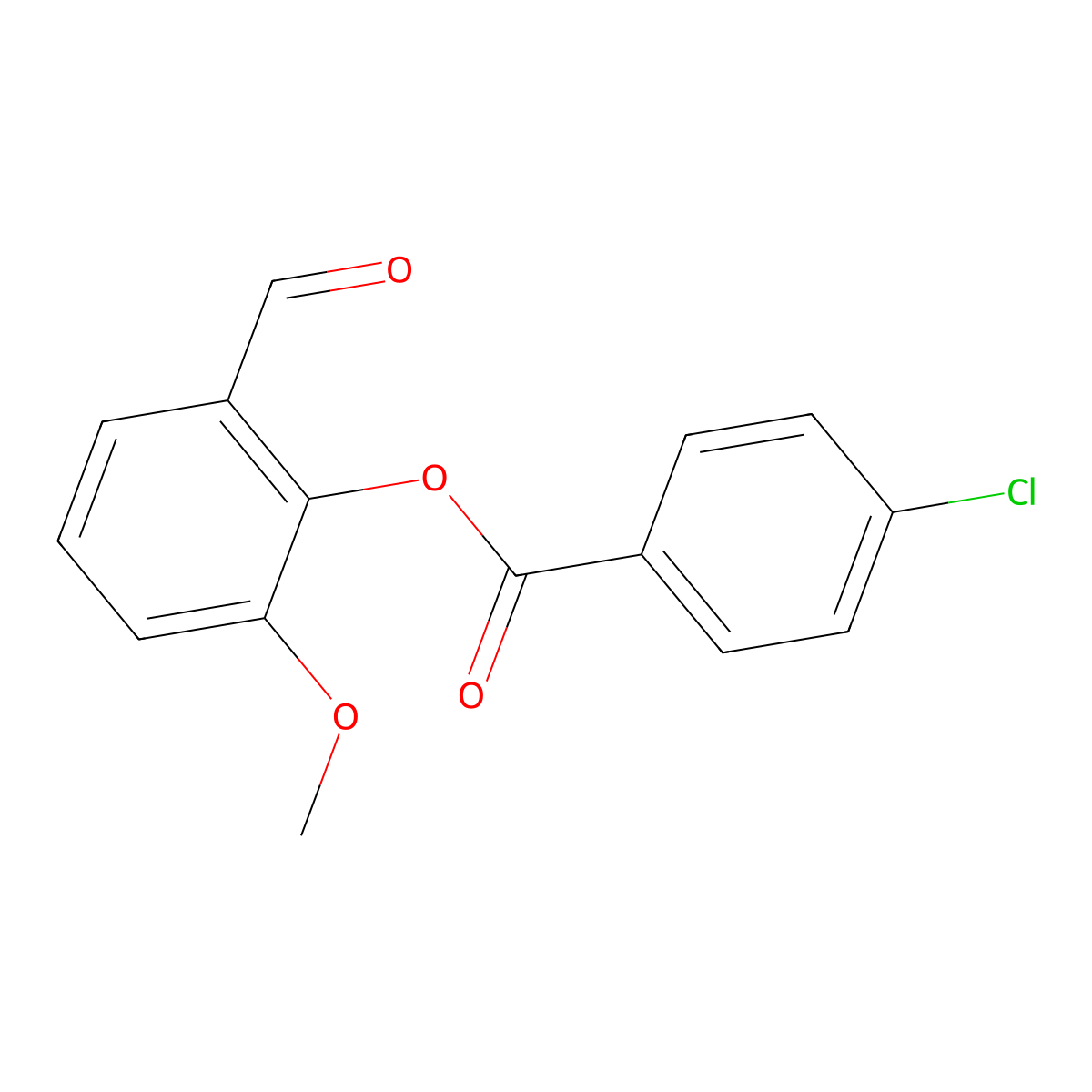 2-Formyl-6-methoxyphenyl 4-chlorobenzoate molecular structure, CAS 431980-24-4