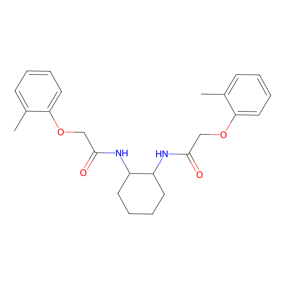 2-(2-methylphenoxy)-N-[2-[[2-(2-methylphenoxy)acetyl]amino]cyclohexyl]acetamide molecular structure, CAS 431980-42-6
