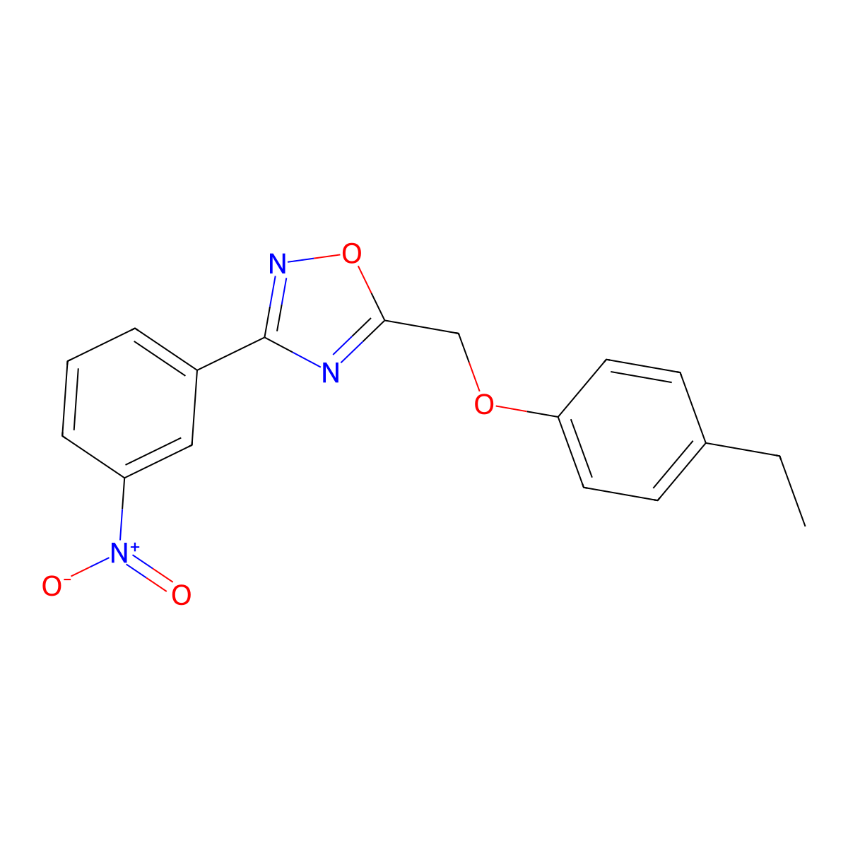 5-[(4-Ethylphenoxy)methyl]-3-(3-nitrophenyl)-1,2,4-oxadiazole molecular structure, CAS 431980-45-9