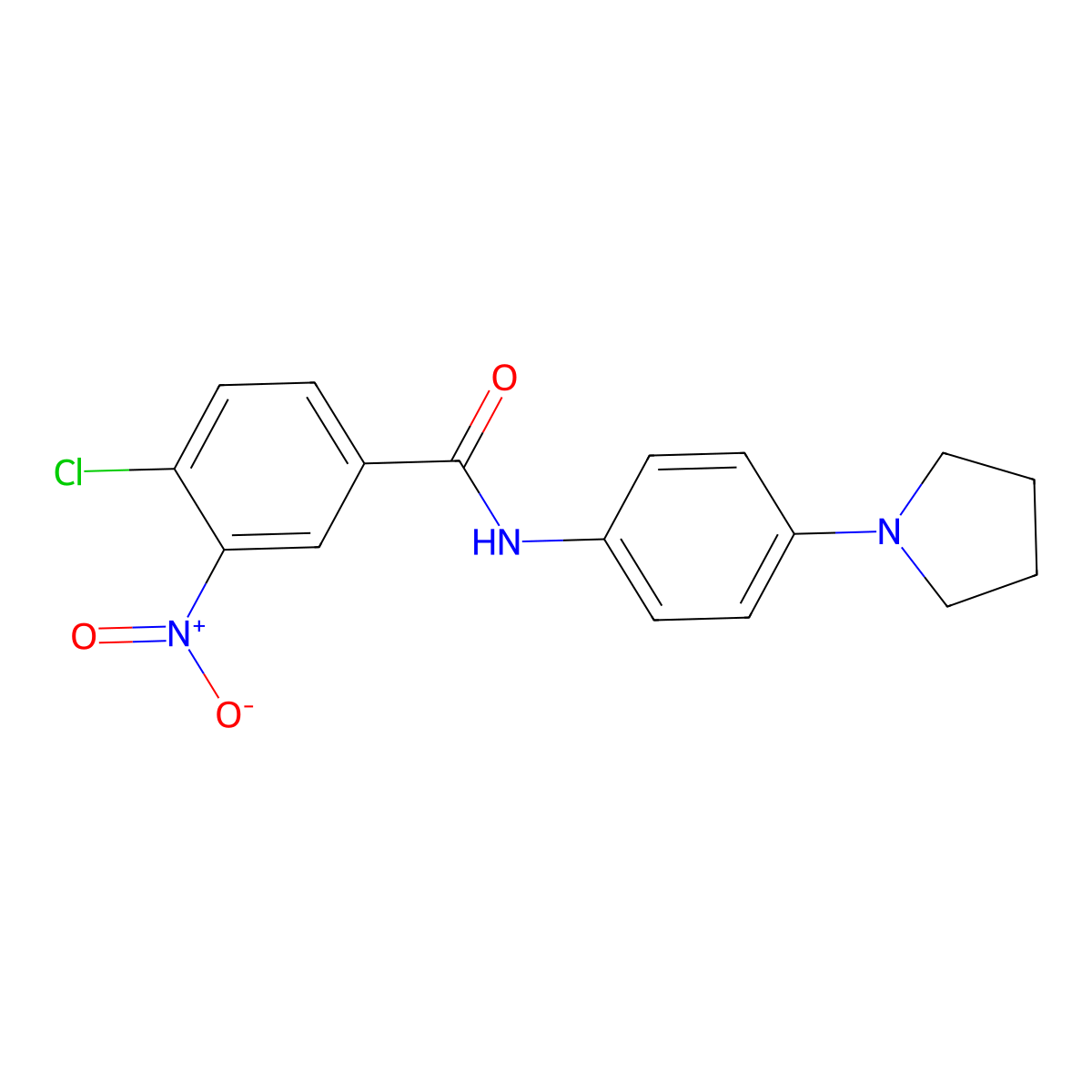 4-chloro-3-nitro-N-[4-(pyrrolidin-1-yl)phenyl]benzamide molecular structure, CAS 431980-50-6