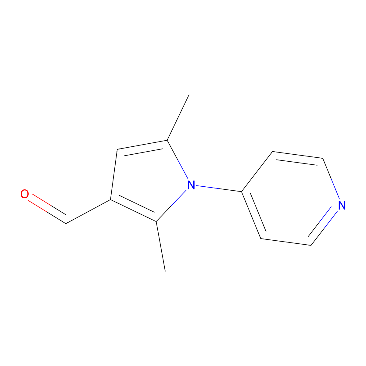 2,5-dimethyl-1-(pyridin-4-yl)-1H-pyrrole-3-carbaldehyde molecular structure, CAS 431980-51-7