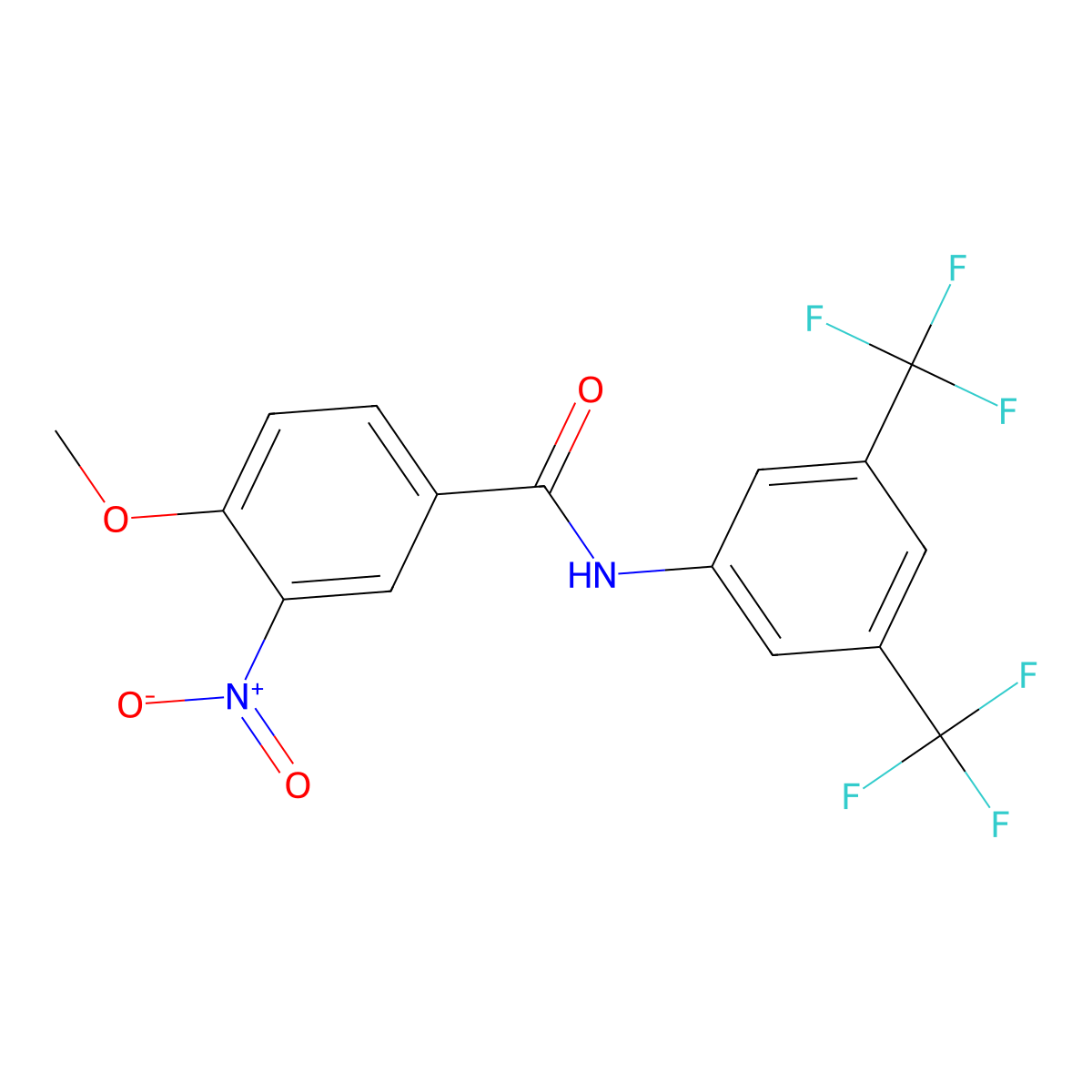 N-[3,5-bis(trifluoromethyl)phenyl]-4-methoxy-3-nitrobenzamide molecular structure, CAS 431980-57-3