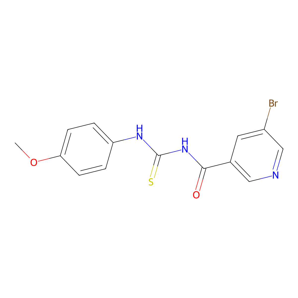 5-bromo-N-[(4-methoxyphenyl)carbamothioyl]pyridine-3-carboxamide molecular structure, CAS 431980-75-5