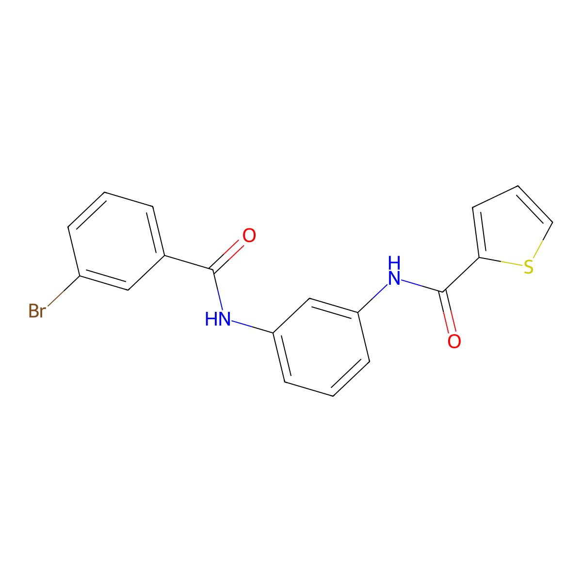 N-[3-[(3-bromobenzoyl)amino]phenyl]thiophene-2-carboxamide molecular structure, CAS 431980-76-6