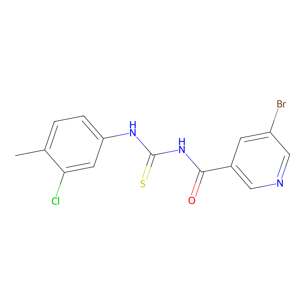 5-bromo-N-[(3-chloro-4-methylphenyl)carbamothioyl]pyridine-3-carboxamide molecular structure, CAS 431980-83-5