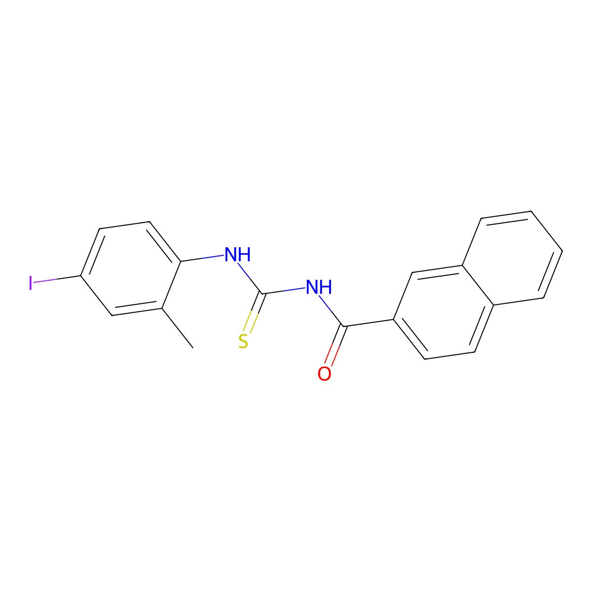 N-[(4-iodo-2-methylphenyl)carbamothioyl]naphthalene-2-carboxamide molecular structure, CAS 431980-97-1