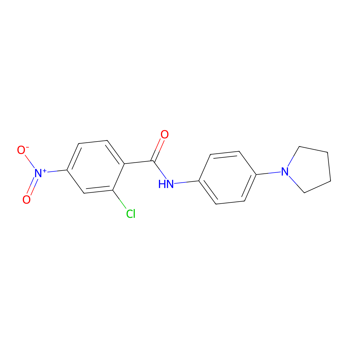 2-chloro-4-nitro-N-[4-(pyrrolidin-1-yl)phenyl]benzamide molecular structure, CAS 431981-08-7
