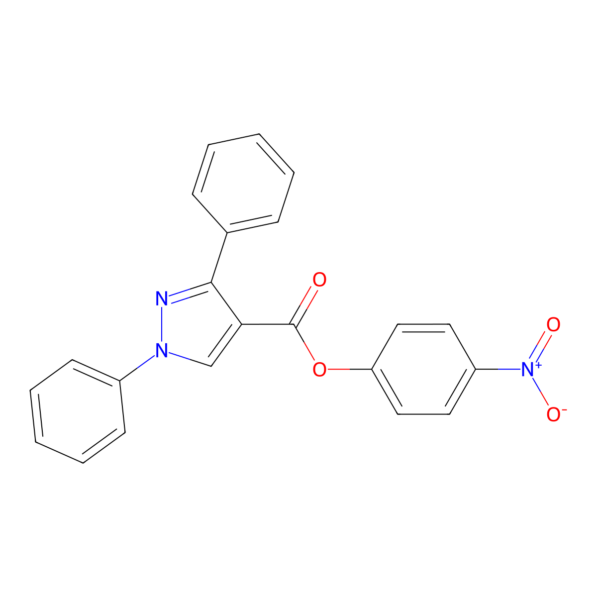 4-nitrophenyl 1,3-diphenyl-1H-pyrazole-4-carboxylate molecular structure, CAS 431981-09-8