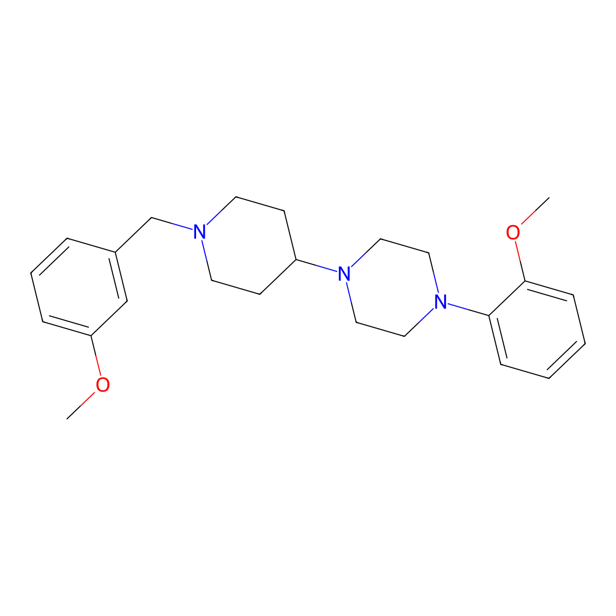 1-(2-Methoxyphenyl)-4-[1-[(3-methoxyphenyl)methyl]piperidin-4-yl]piperazine molecular structure, CAS 431981-12-3
