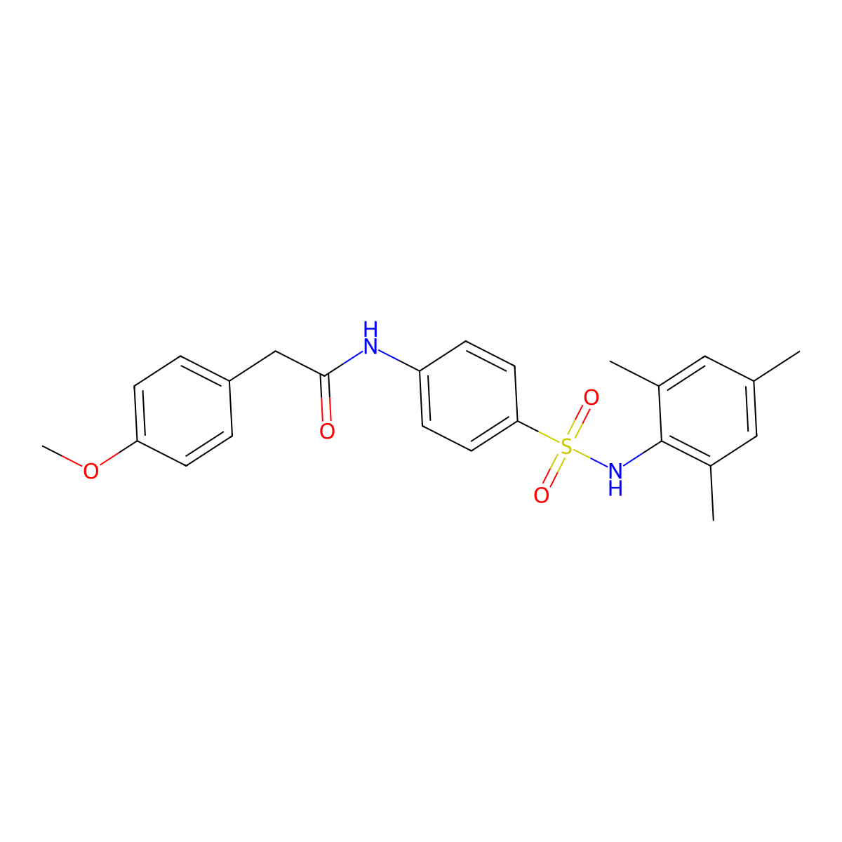 N-{4-[(mesitylamino)sulfonyl]phenyl}-2-(4-methoxyphenyl)acetamide molecular structure, CAS 431981-14-5