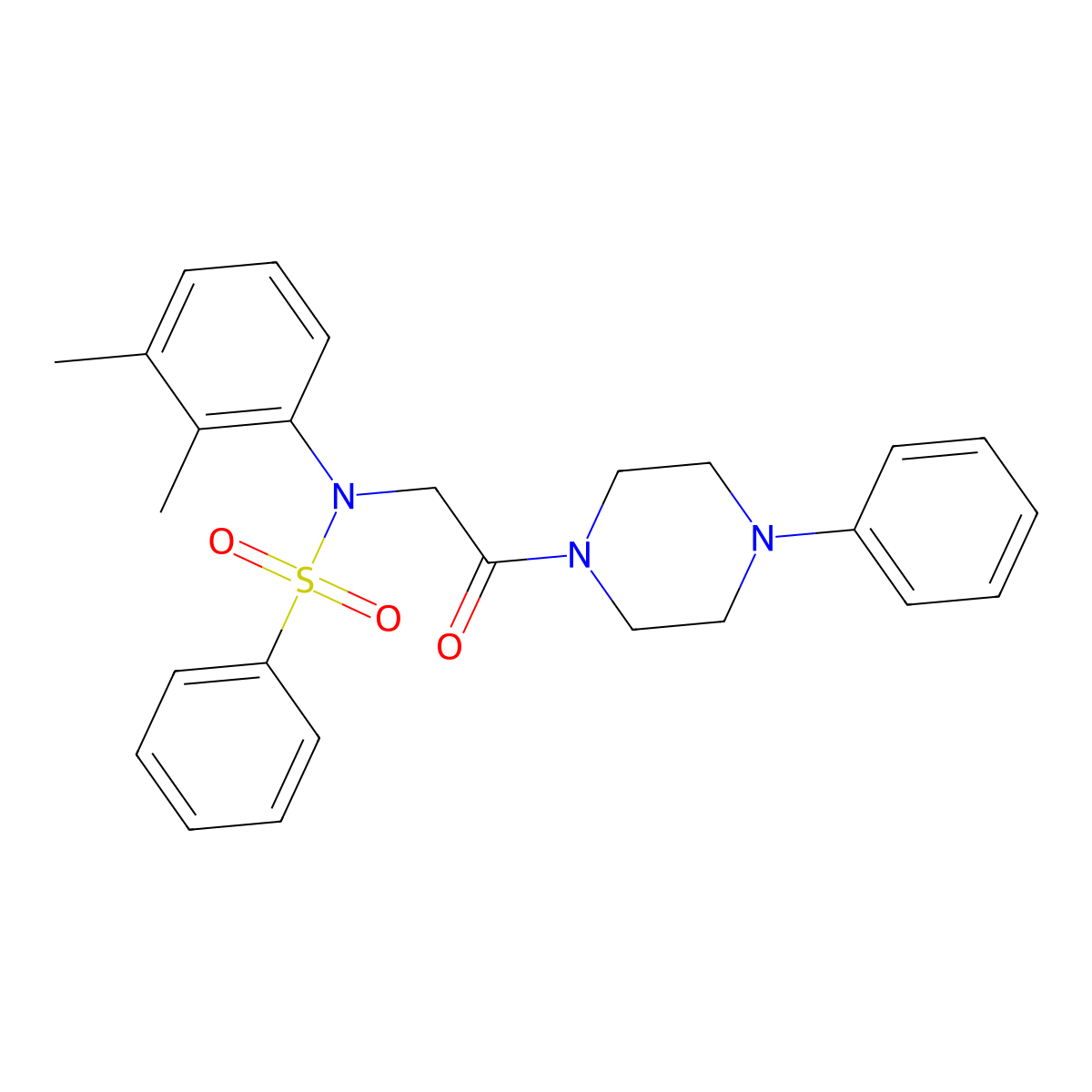 N-(2,3-dimethylphenyl)-N-[2-oxo-2-(4-phenylpiperazin-1-yl)ethyl]benzenesulfonamide molecular structure, CAS 431981-18-9