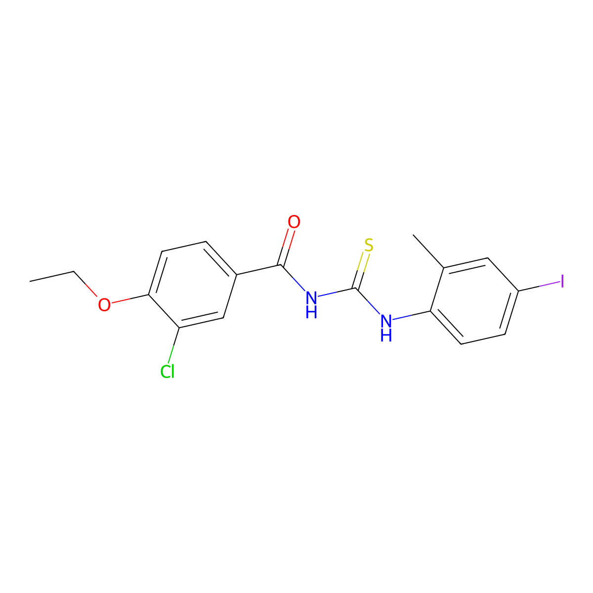 3-chloro-4-ethoxy-N-[(4-iodo-2-methylphenyl)carbamothioyl]benzamide molecular structure, CAS 431981-21-4