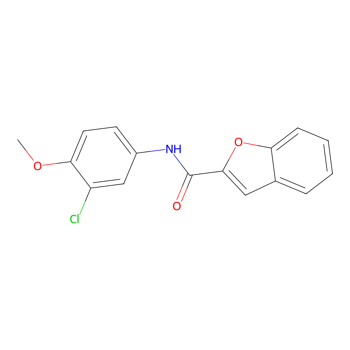 N-(3-chloro-4-methoxyphenyl)-1-benzofuran-2-carboxamide molecular structure, CAS 431981-27-0