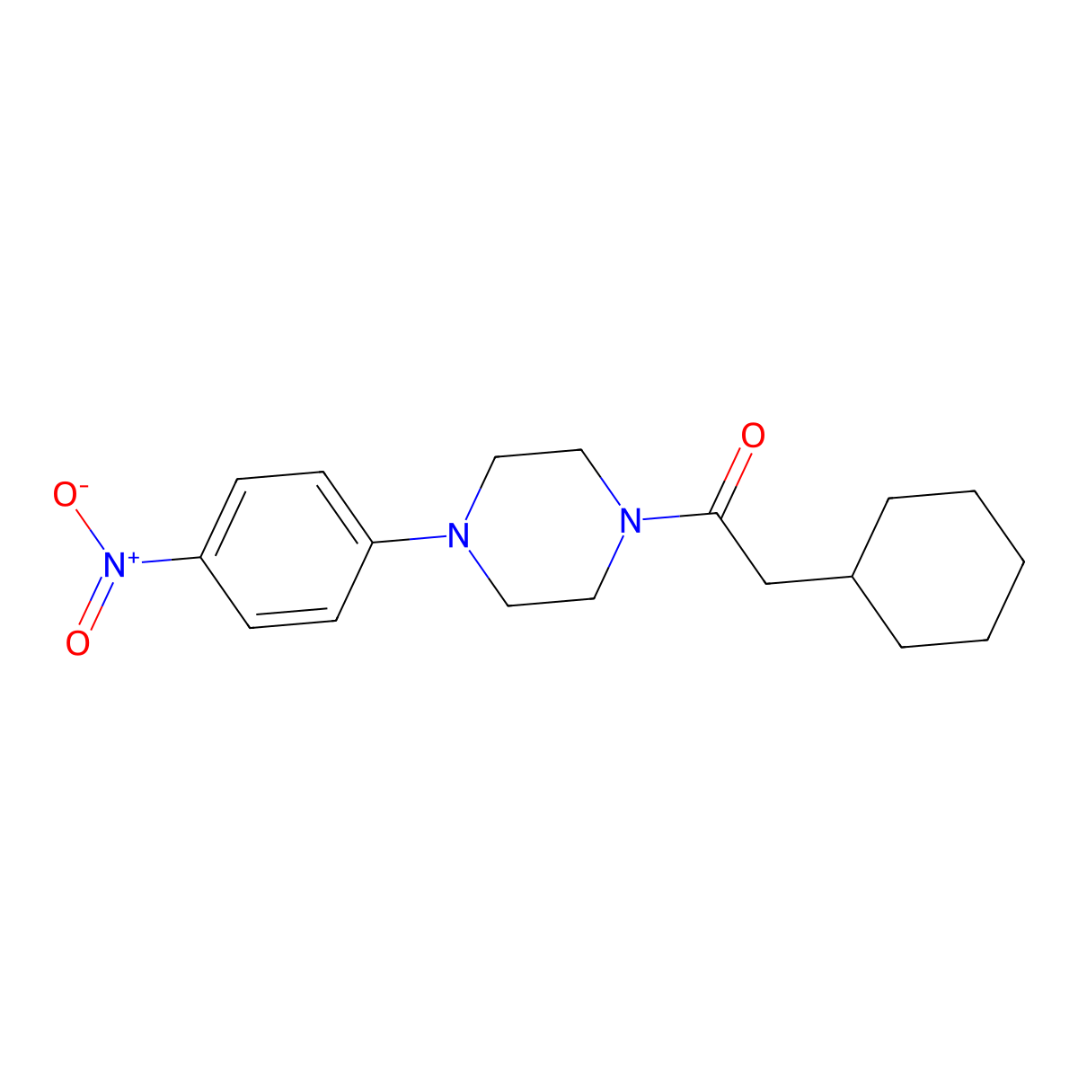 2-Cyclohexyl-1-[4-(4-nitrophenyl)piperazin-1-yl]ethanone molecular structure, CAS 431981-34-9