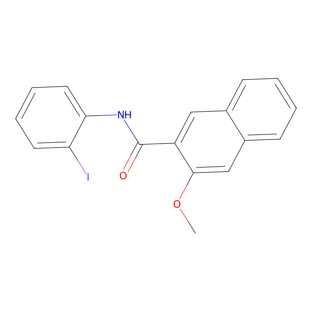 N-(2-iodophenyl)-3-methoxynaphthalene-2-carboxamide molecular structure, CAS 431981-38-3