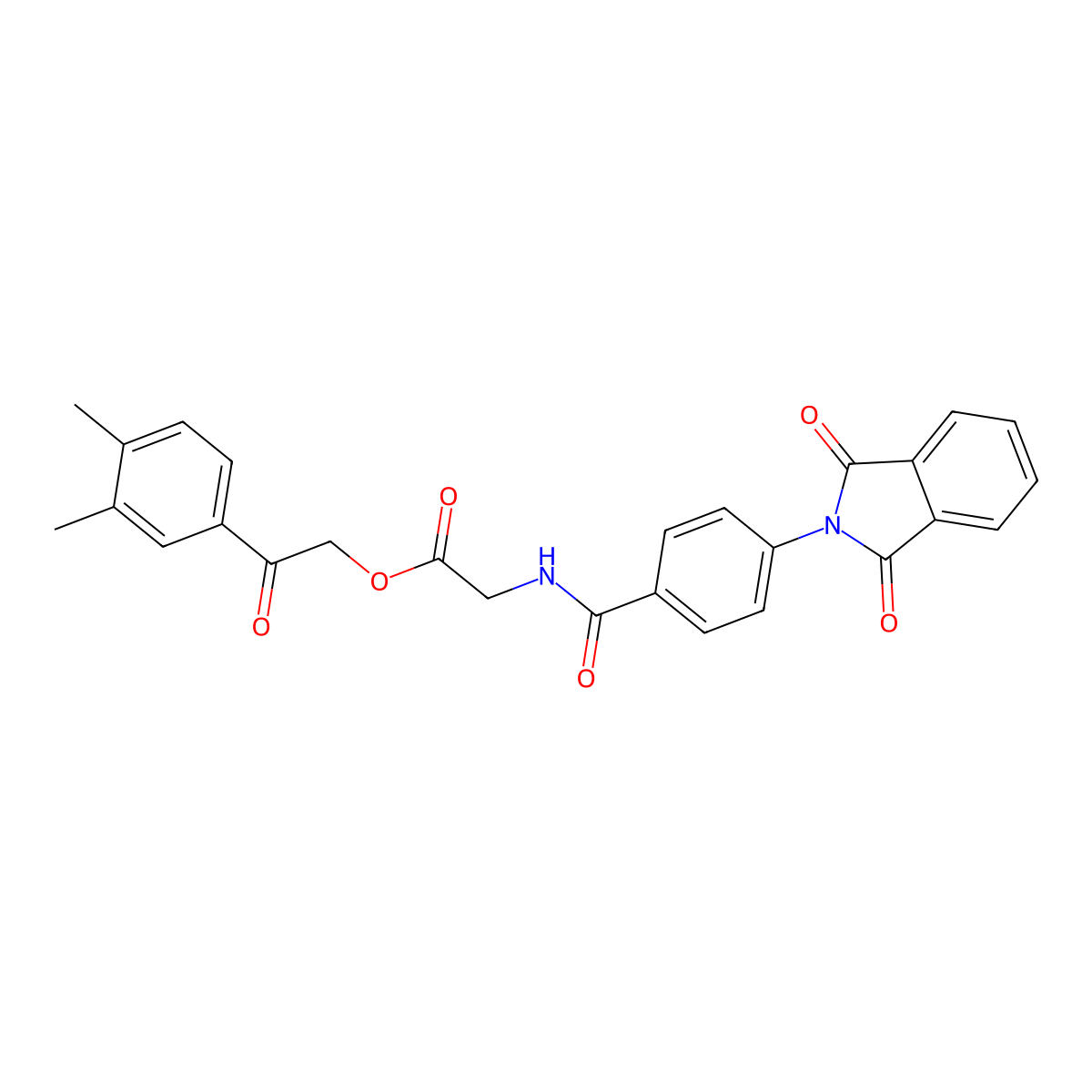[2-(3,4-Dimethylphenyl)-2-oxoethyl] 2-[[4-(1,3-dioxoisoindol-2-yl)benzoyl]amino]acetate molecular structure, CAS 431981-44-1