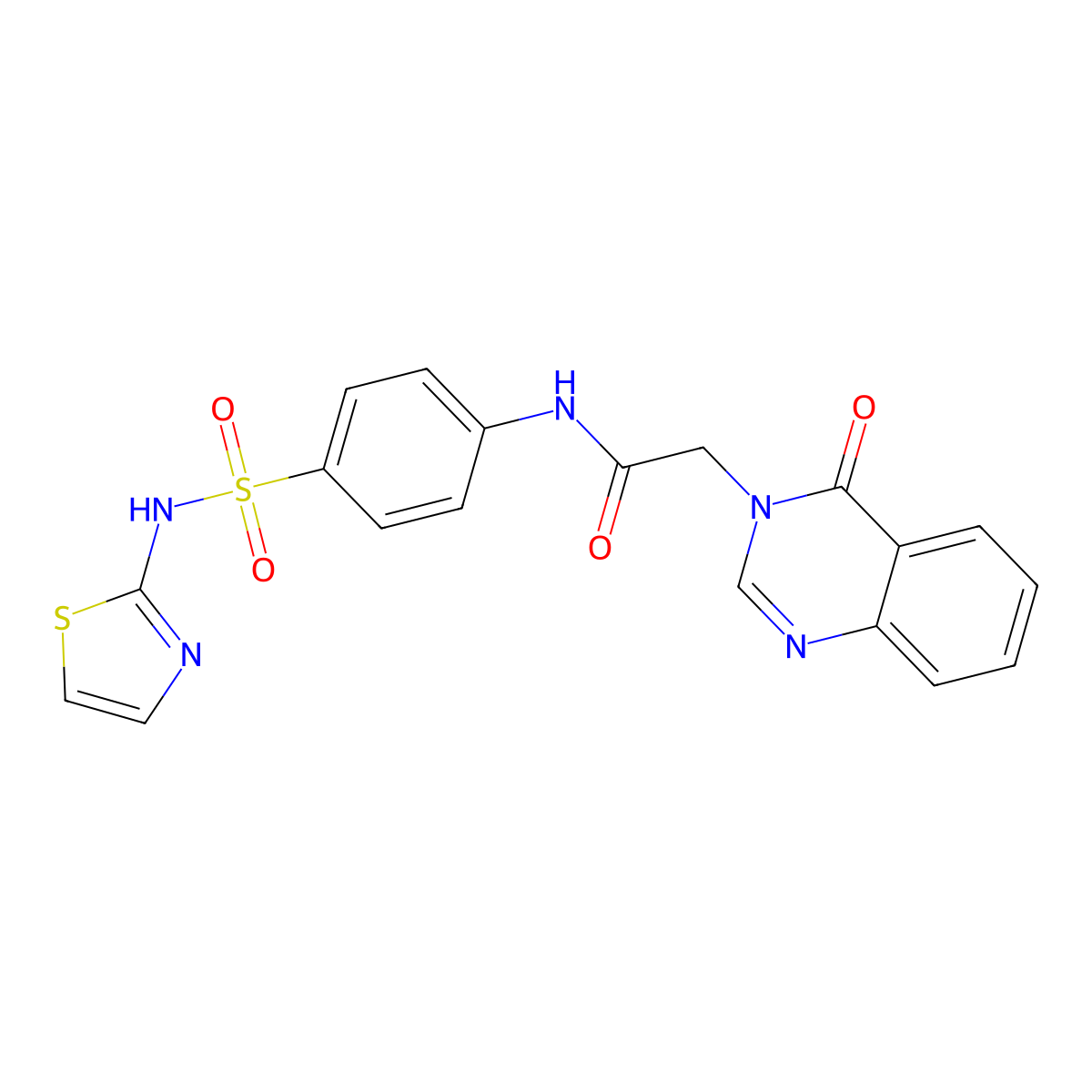 2-(4-oxoquinazolin-3-yl)-N-[4-(1,3-thiazol-2-ylsulfamoyl)phenyl]acetamide molecular structure, CAS 431982-66-0