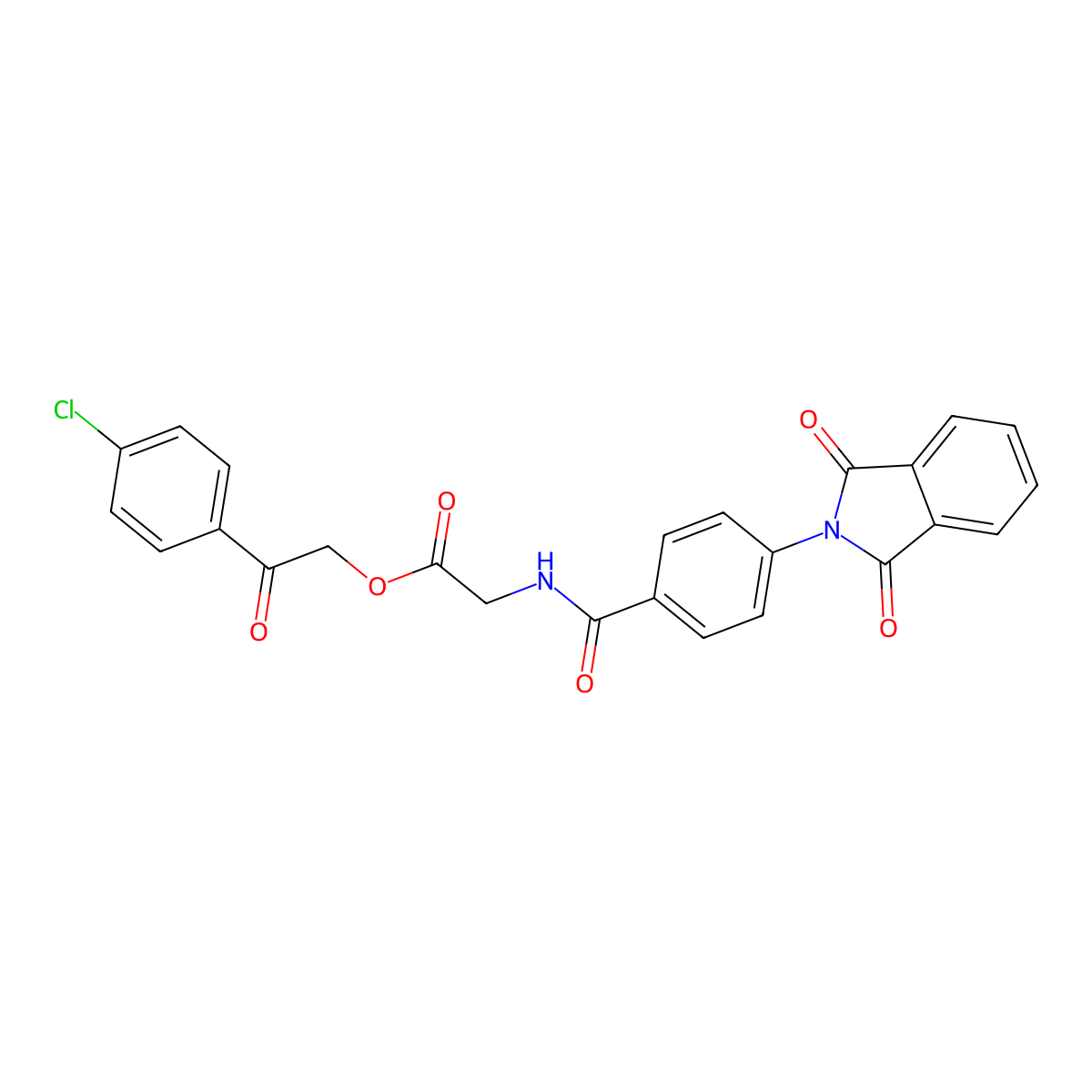 2-(4-chlorophenyl)-2-oxoethyl N-[4-(1,3-dioxo-1,3-dihydro-2H-isoindol-2-yl)benzoyl]glycinate molecular structure, CAS 431982-67-1